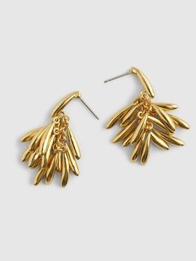 Madewell Antique Gold Sculpted Teardrop Cluster Earrings/NWT
